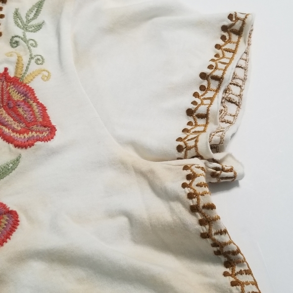 CAITE Dawson Embroidered Boho Tan Tie Dye Shirt Women's Size Small - Picture 9 of 14